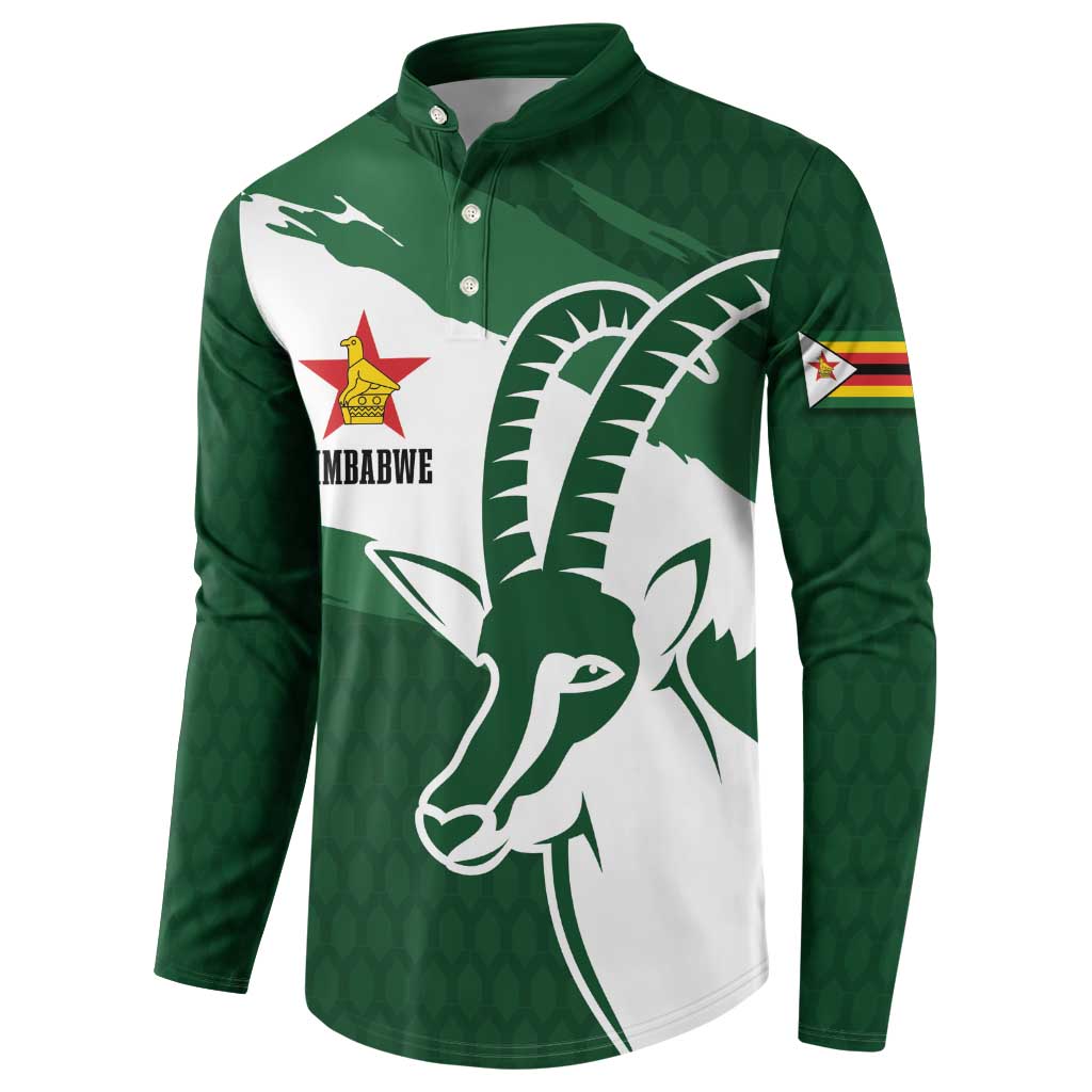 Zimbabwe Rugby Personalized Grunge Button Sweatshirt GO Sables - Wonder Print Shop
