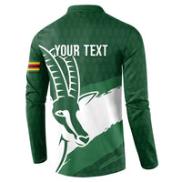 Zimbabwe Rugby Personalized Grunge Button Sweatshirt GO Sables - Wonder Print Shop
