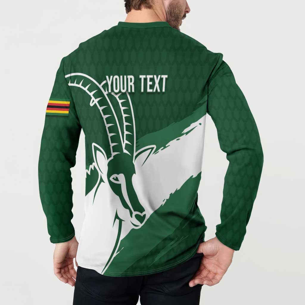 Zimbabwe Rugby Personalized Grunge Button Sweatshirt GO Sables - Wonder Print Shop