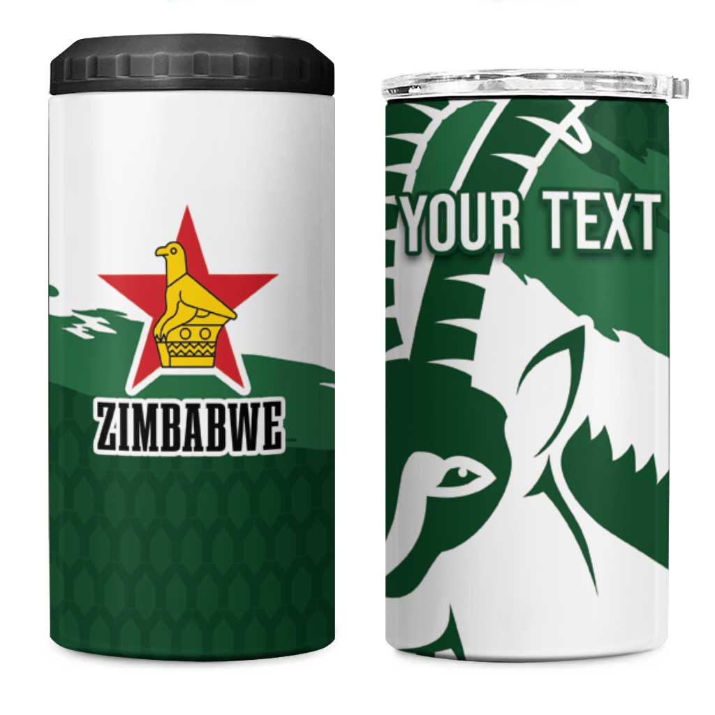 Zimbabwe Rugby Personalized Grunge 4 in 1 Can Cooler Tumbler GO Sables - Wonder Print Shop