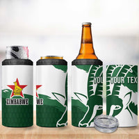 Zimbabwe Rugby Personalized Grunge 4 in 1 Can Cooler Tumbler GO Sables - Wonder Print Shop