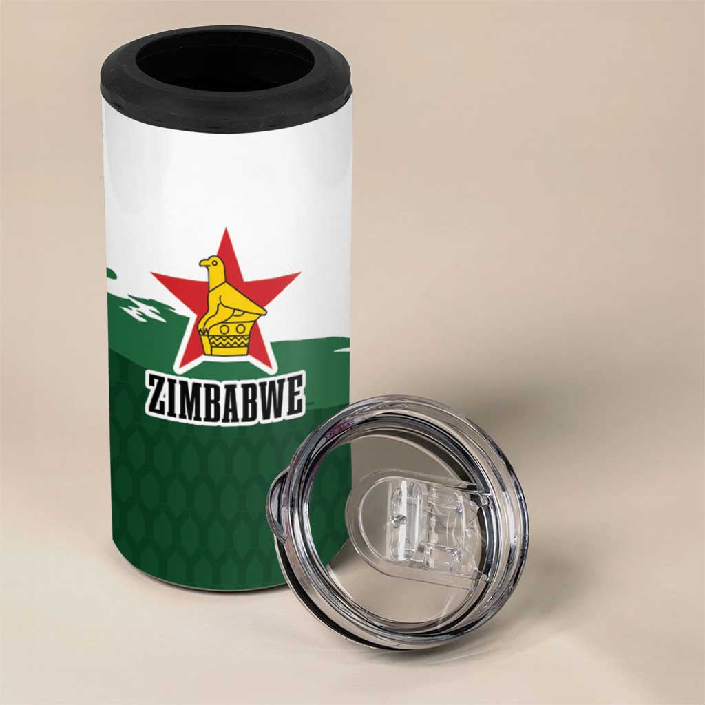 Zimbabwe Rugby Personalized Grunge 4 in 1 Can Cooler Tumbler GO Sables - Wonder Print Shop