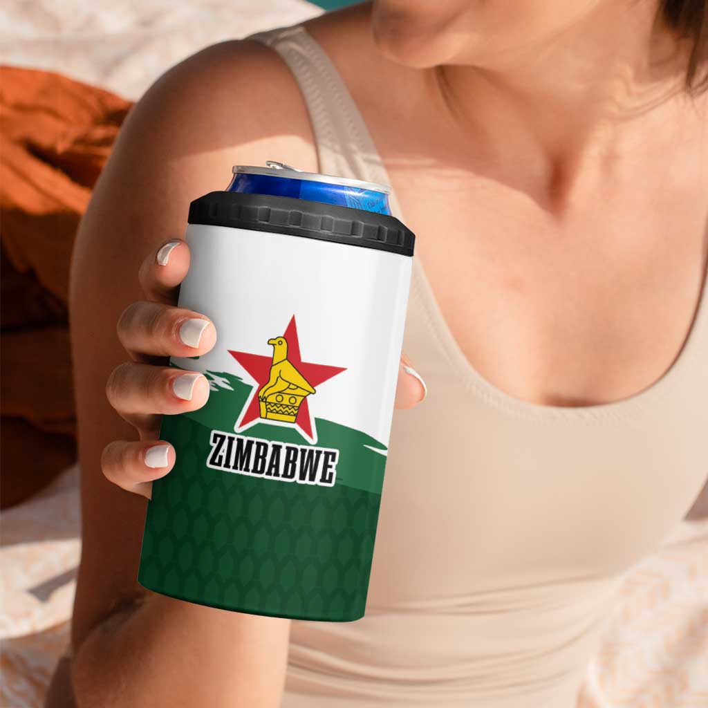 Zimbabwe Rugby Personalized Grunge 4 in 1 Can Cooler Tumbler GO Sables - Wonder Print Shop