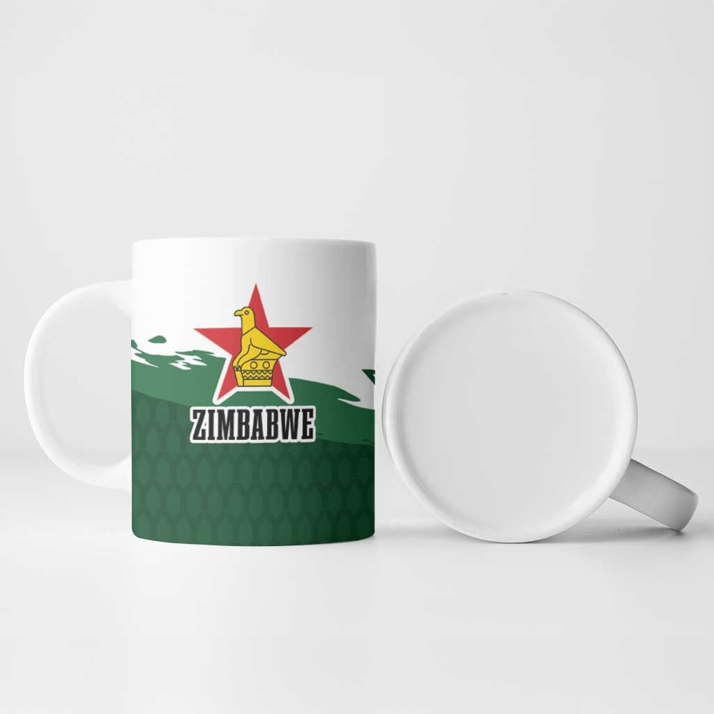 Zimbabwe Rugby Personalized Grunge Ceramic Mug GO Sables - Wonder Print Shop