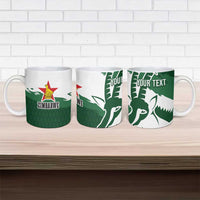 Zimbabwe Rugby Personalized Grunge Ceramic Mug GO Sables - Wonder Print Shop