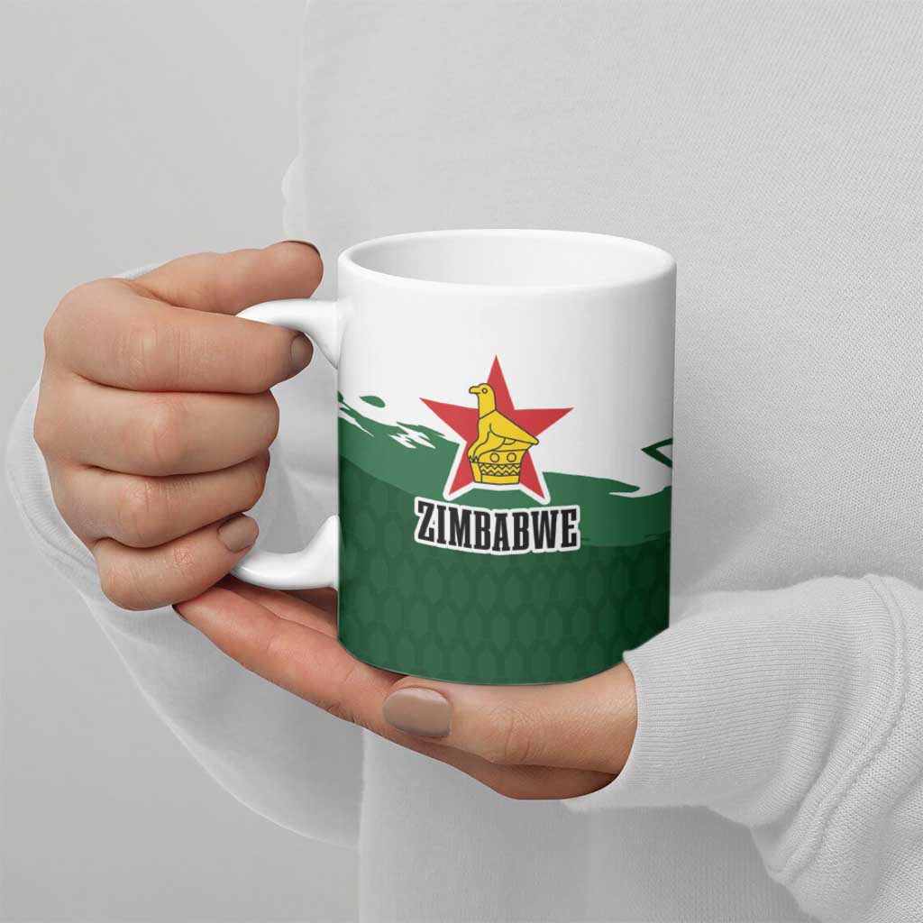 Zimbabwe Rugby Personalized Grunge Ceramic Mug GO Sables - Wonder Print Shop