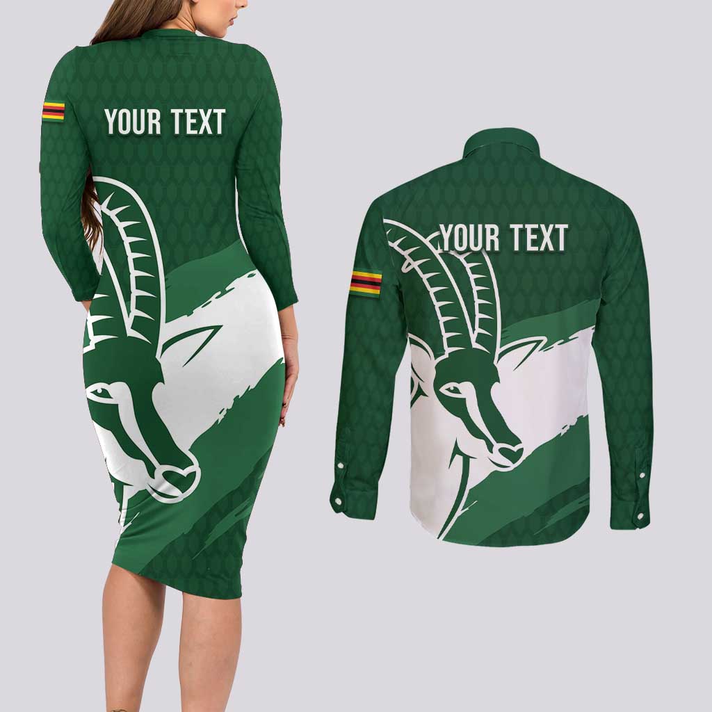Zimbabwe Rugby Personalized Grunge Couples Matching Long Sleeve Bodycon Dress and Long Sleeve Button Shirt GO Sables - Wonder Print Shop