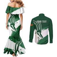 Zimbabwe Rugby Personalized Grunge Couples Matching Mermaid Dress and Long Sleeve Button Shirt GO Sables - Wonder Print Shop