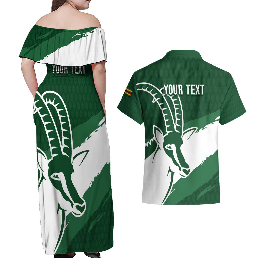 Zimbabwe Rugby Personalized Grunge Couples Matching Off Shoulder Maxi Dress and Hawaiian Shirt GO Sables - Wonder Print Shop