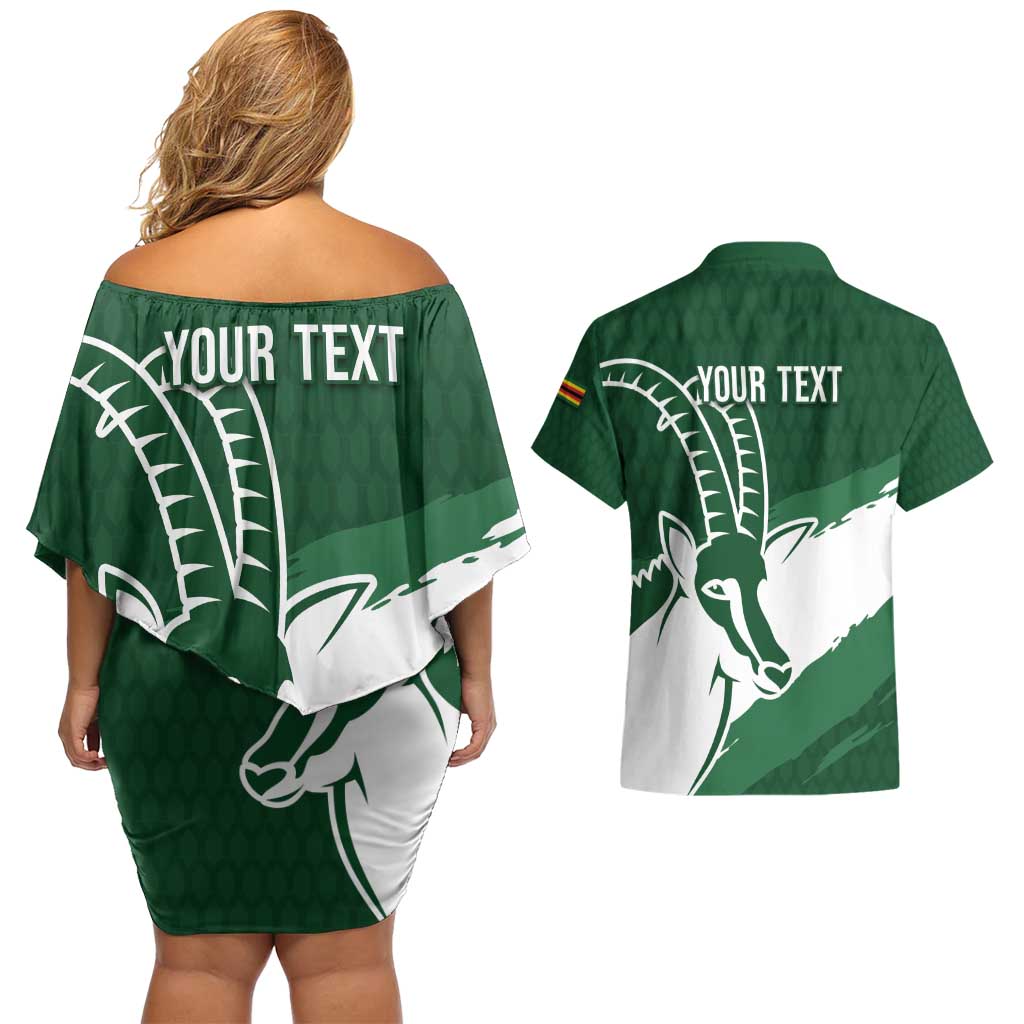 Zimbabwe Rugby Personalized Grunge Couples Matching Off Shoulder Short Dress and Hawaiian Shirt GO Sables - Wonder Print Shop