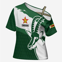 Zimbabwe Rugby Personalized Grunge Cross Shoulder Shirt GO Sables - Wonder Print Shop
