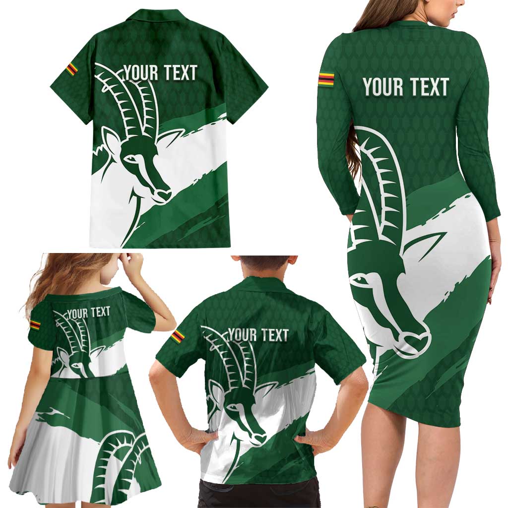 Zimbabwe Rugby Personalized Grunge Family Matching Long Sleeve Bodycon Dress and Hawaiian Shirt GO Sables - Wonder Print Shop