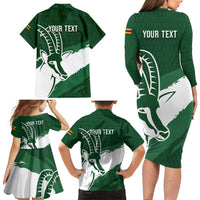 Zimbabwe Rugby Personalized Grunge Family Matching Long Sleeve Bodycon Dress and Hawaiian Shirt GO Sables - Wonder Print Shop