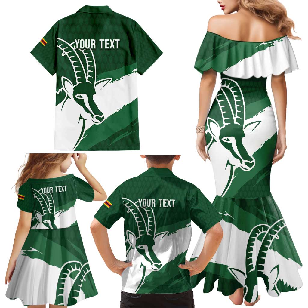 Zimbabwe Rugby Personalized Grunge Family Matching Mermaid Dress and Hawaiian Shirt GO Sables - Wonder Print Shop