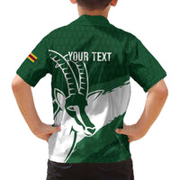 Zimbabwe Rugby Personalized Grunge Family Matching Off The Shoulder Long Sleeve Dress and Hawaiian Shirt GO Sables - Wonder Print Shop