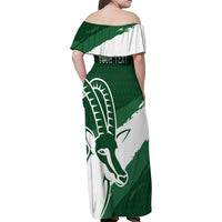 Zimbabwe Rugby Personalized Grunge Family Matching Off Shoulder Maxi Dress and Hawaiian Shirt GO Sables - Wonder Print Shop