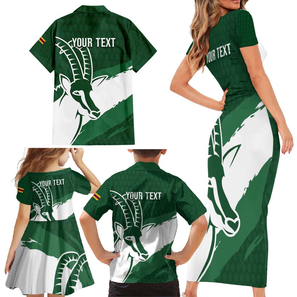 Zimbabwe Rugby Personalized Grunge Family Matching Short Sleeve Bodycon Dress and Hawaiian Shirt GO Sables - Wonder Print Shop