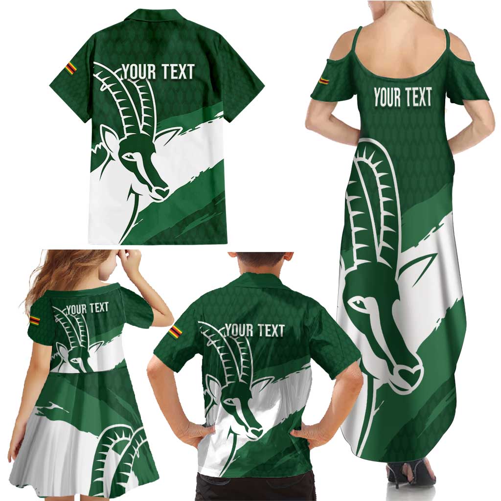 Zimbabwe Rugby Personalized Grunge Family Matching Summer Maxi Dress and Hawaiian Shirt GO Sables - Wonder Print Shop