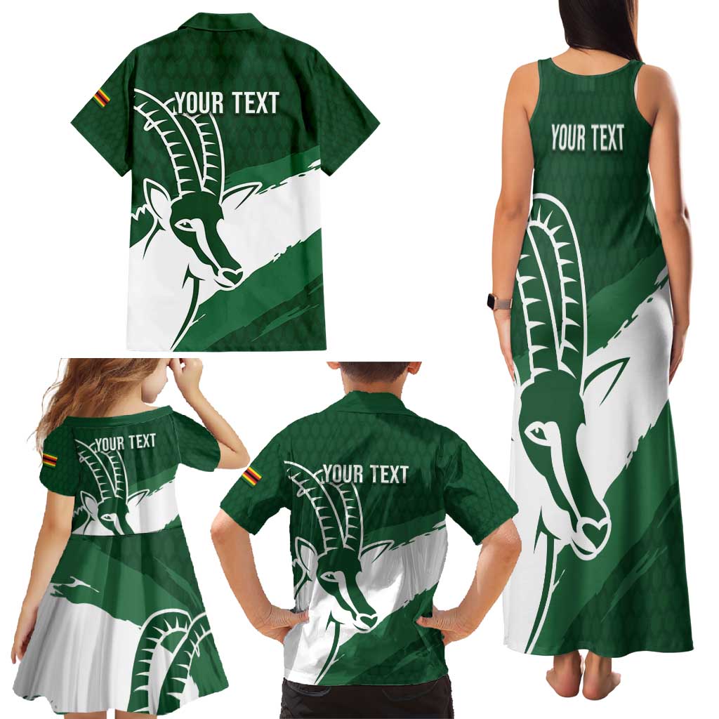 Zimbabwe Rugby Personalized Grunge Family Matching Tank Maxi Dress and Hawaiian Shirt GO Sables - Wonder Print Shop