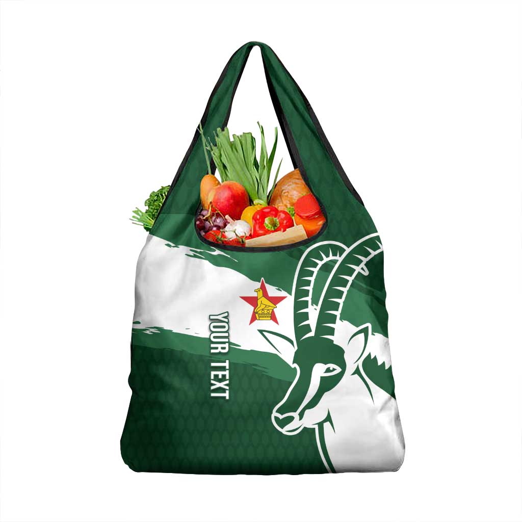Zimbabwe Rugby Personalized Grunge Grocery Bag GO Sables - Wonder Print Shop