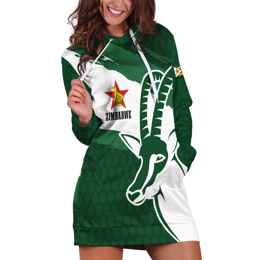 Zimbabwe Rugby Personalized Grunge Hoodie Dress GO Sables - Wonder Print Shop