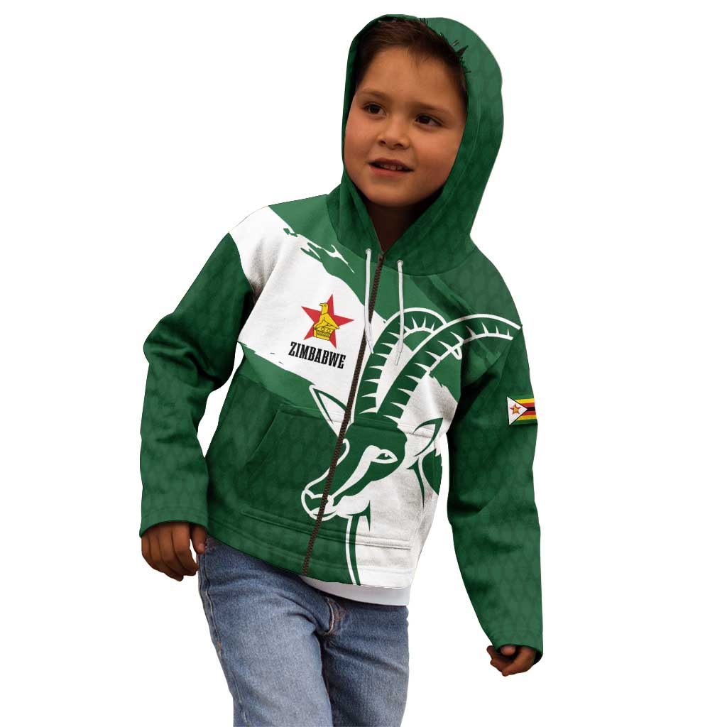 Zimbabwe Rugby Personalized Grunge Kid Hoodie GO Sables - Wonder Print Shop