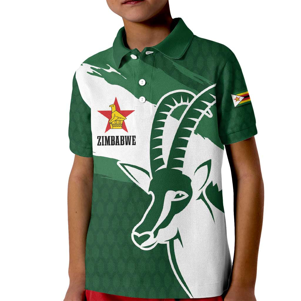 Zimbabwe Rugby Personalized Grunge Kid Polo Shirt GO Sables - Wonder Print Shop