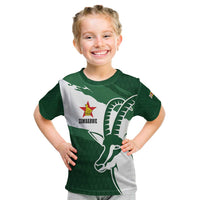 Zimbabwe Rugby Personalized Grunge Kid T Shirt GO Sables - Wonder Print Shop