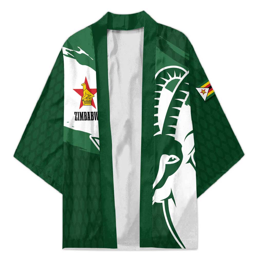 Zimbabwe Rugby Personalized Grunge Kimono GO Sables - Wonder Print Shop