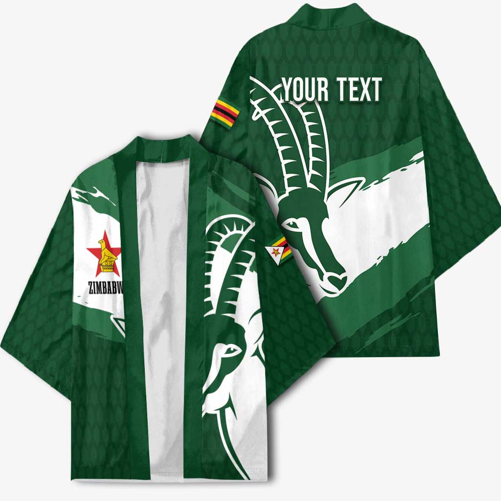 Zimbabwe Rugby Personalized Grunge Kimono GO Sables - Wonder Print Shop