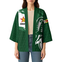 Zimbabwe Rugby Personalized Grunge Kimono GO Sables - Wonder Print Shop