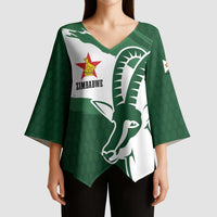 Zimbabwe Rugby Personalized Grunge Kimono Sleeve Blouse GO Sables - Wonder Print Shop