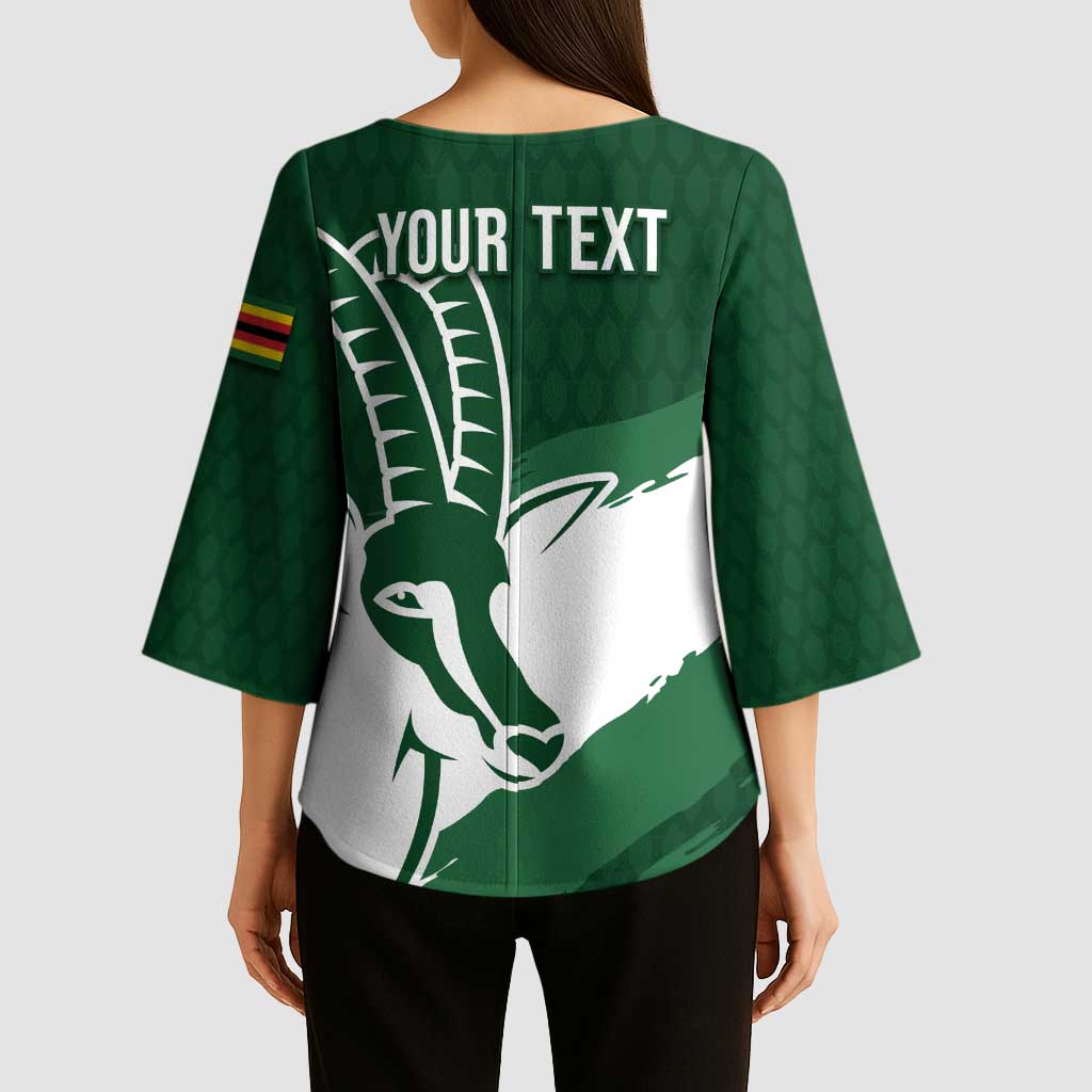 Zimbabwe Rugby Personalized Grunge Kimono Sleeve Blouse GO Sables - Wonder Print Shop
