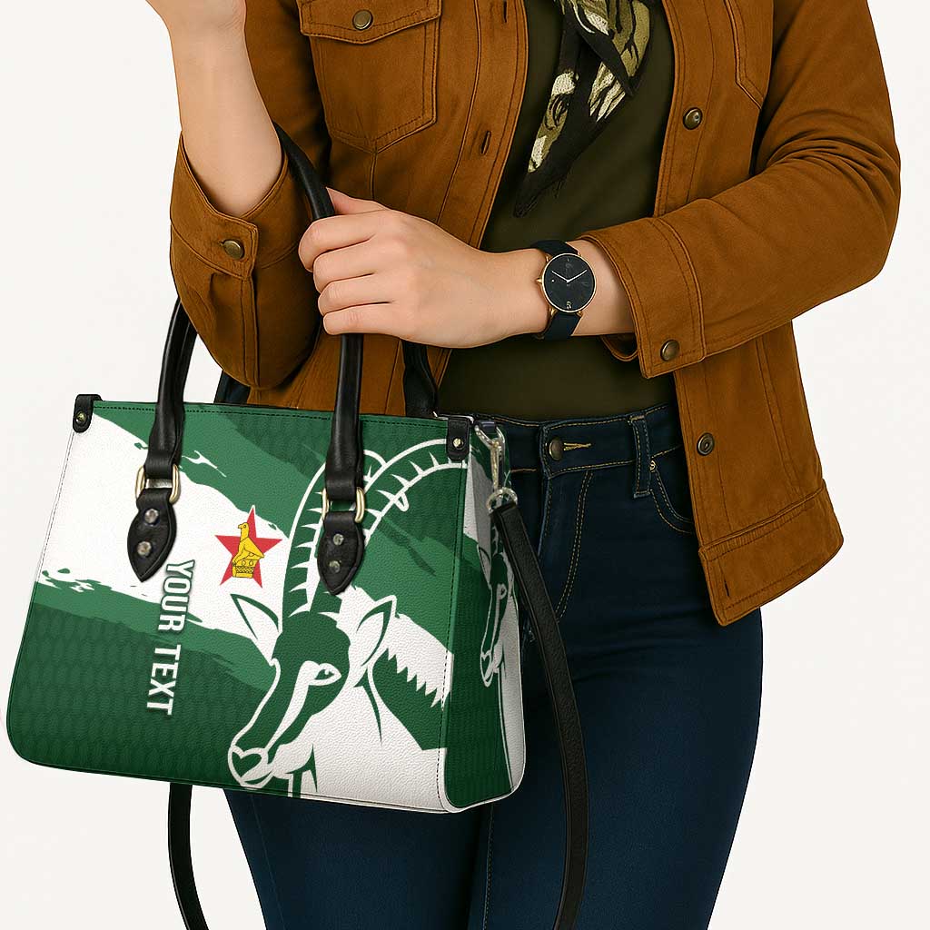 Zimbabwe Rugby Personalized Grunge Leather Bag GO Sables - Wonder Print Shop