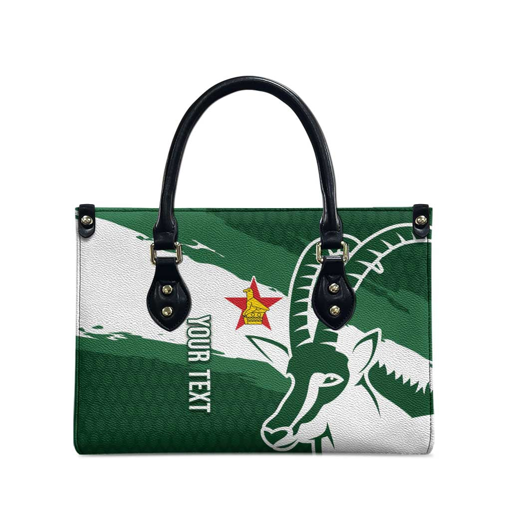 Zimbabwe Rugby Personalized Grunge Leather Bag GO Sables - Wonder Print Shop