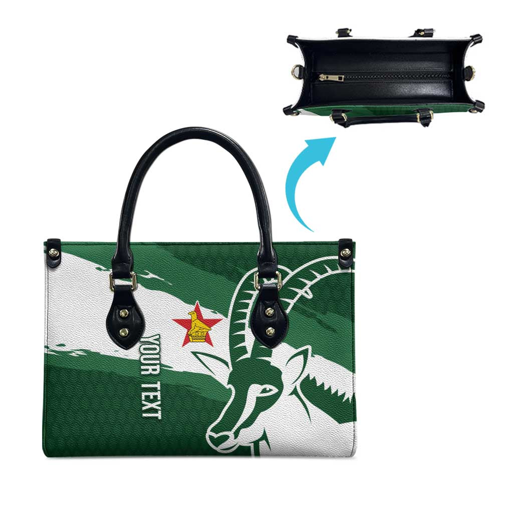 Zimbabwe Rugby Personalized Grunge Leather Bag GO Sables - Wonder Print Shop