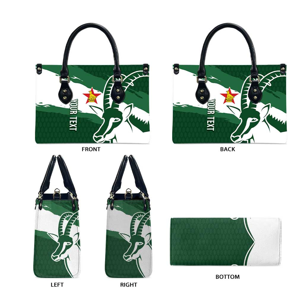 Zimbabwe Rugby Personalized Grunge Leather Bag GO Sables - Wonder Print Shop