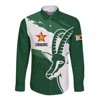 Zimbabwe Rugby Personalized Grunge Long Sleeve Button Shirt GO Sables - Wonder Print Shop