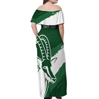 Zimbabwe Rugby Personalized Grunge Off Shoulder Maxi Dress GO Sables - Wonder Print Shop