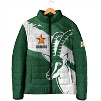 Zimbabwe Rugby Personalized Grunge Padded Jacket GO Sables - Wonder Print Shop