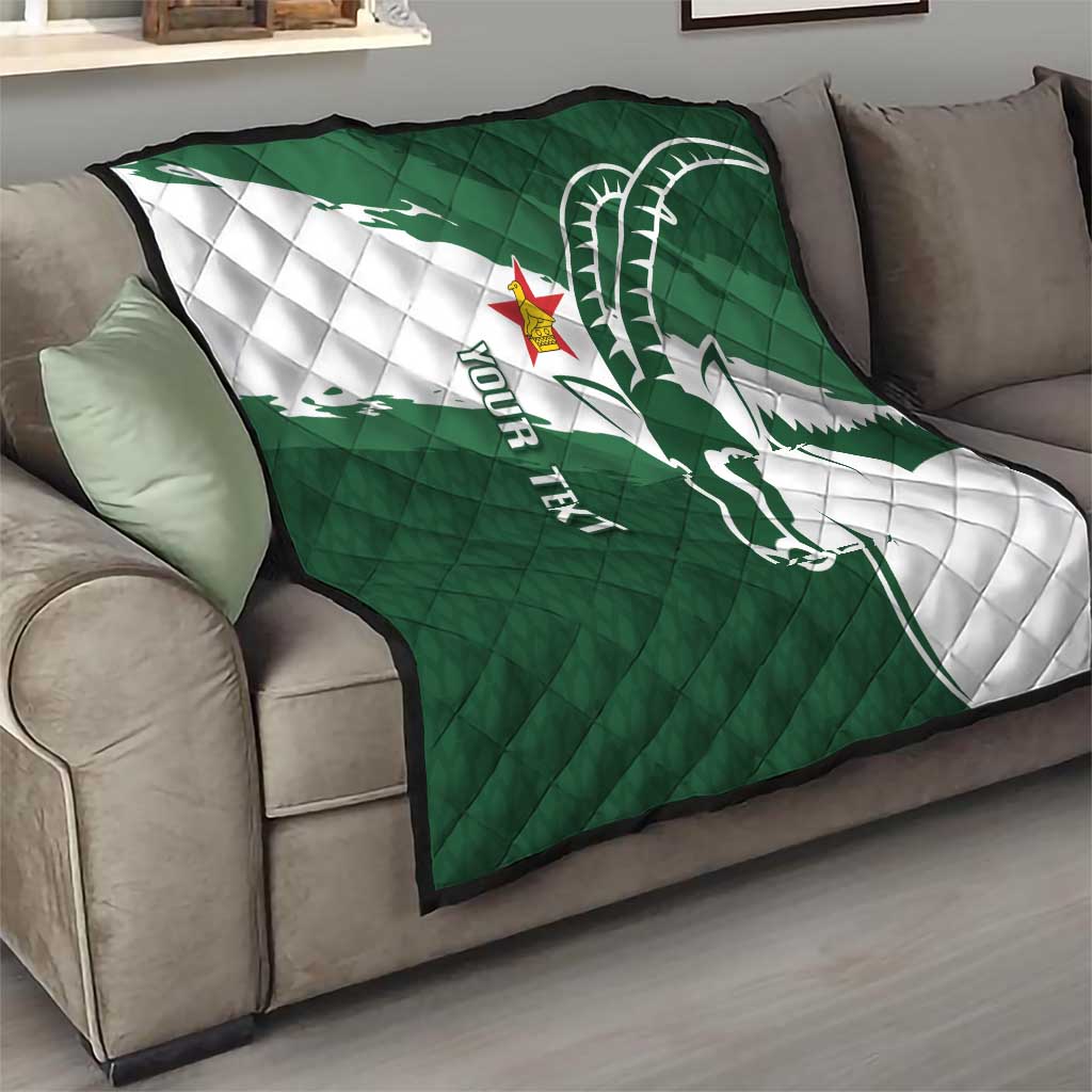 Zimbabwe Rugby Personalized Grunge Quilt GO Sables - Wonder Print Shop