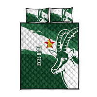 Zimbabwe Rugby Personalized Grunge Quilt Bed Set GO Sables - Wonder Print Shop