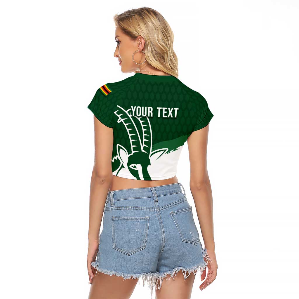 Zimbabwe Rugby Personalized Grunge Raglan Cropped T Shirt GO Sables - Wonder Print Shop