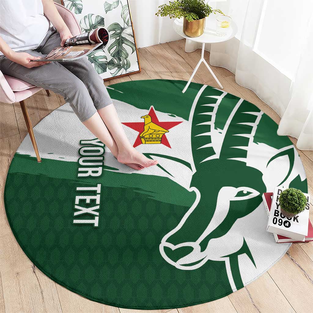 Zimbabwe Rugby Personalized Grunge Round Carpet GO Sables - Wonder Print Shop