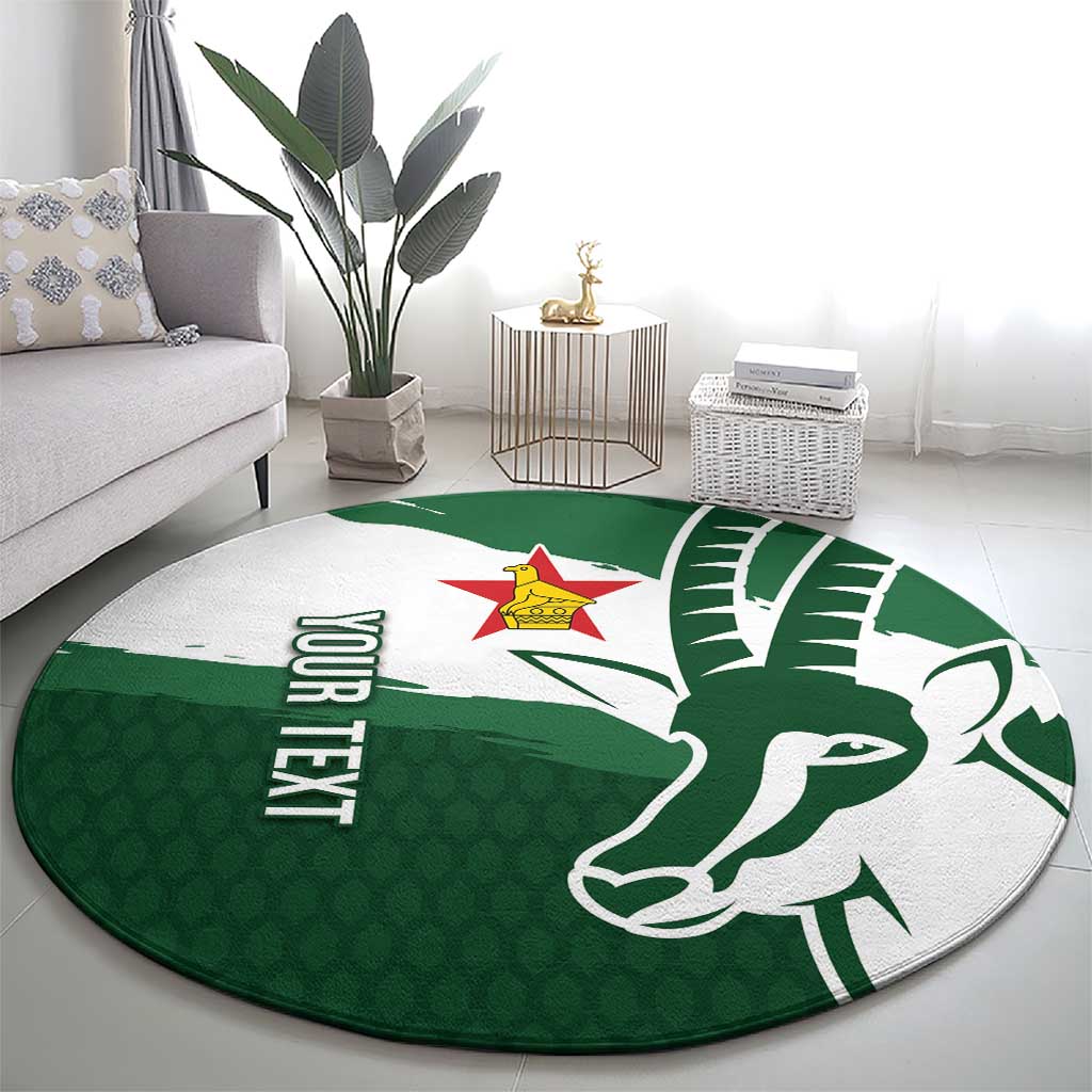 Zimbabwe Rugby Personalized Grunge Round Carpet GO Sables - Wonder Print Shop