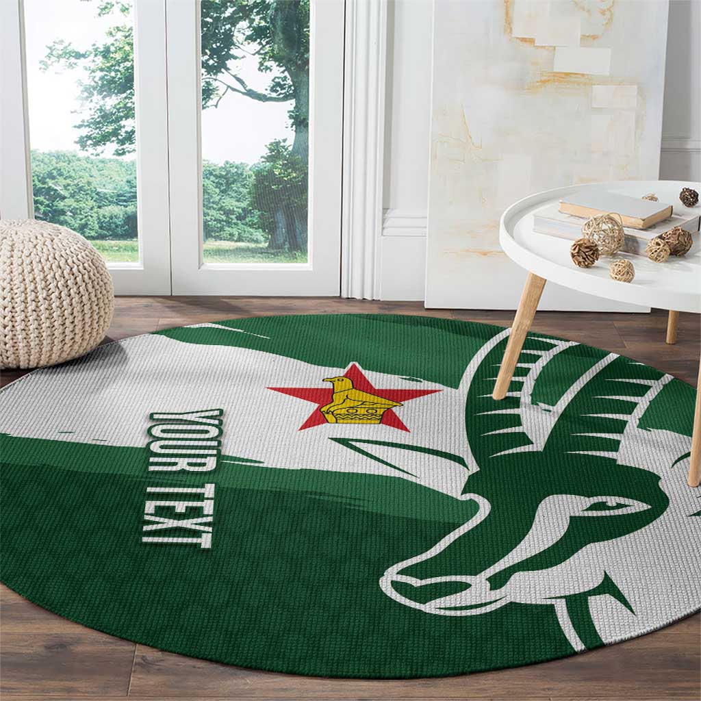 Zimbabwe Rugby Personalized Grunge Round Carpet GO Sables - Wonder Print Shop