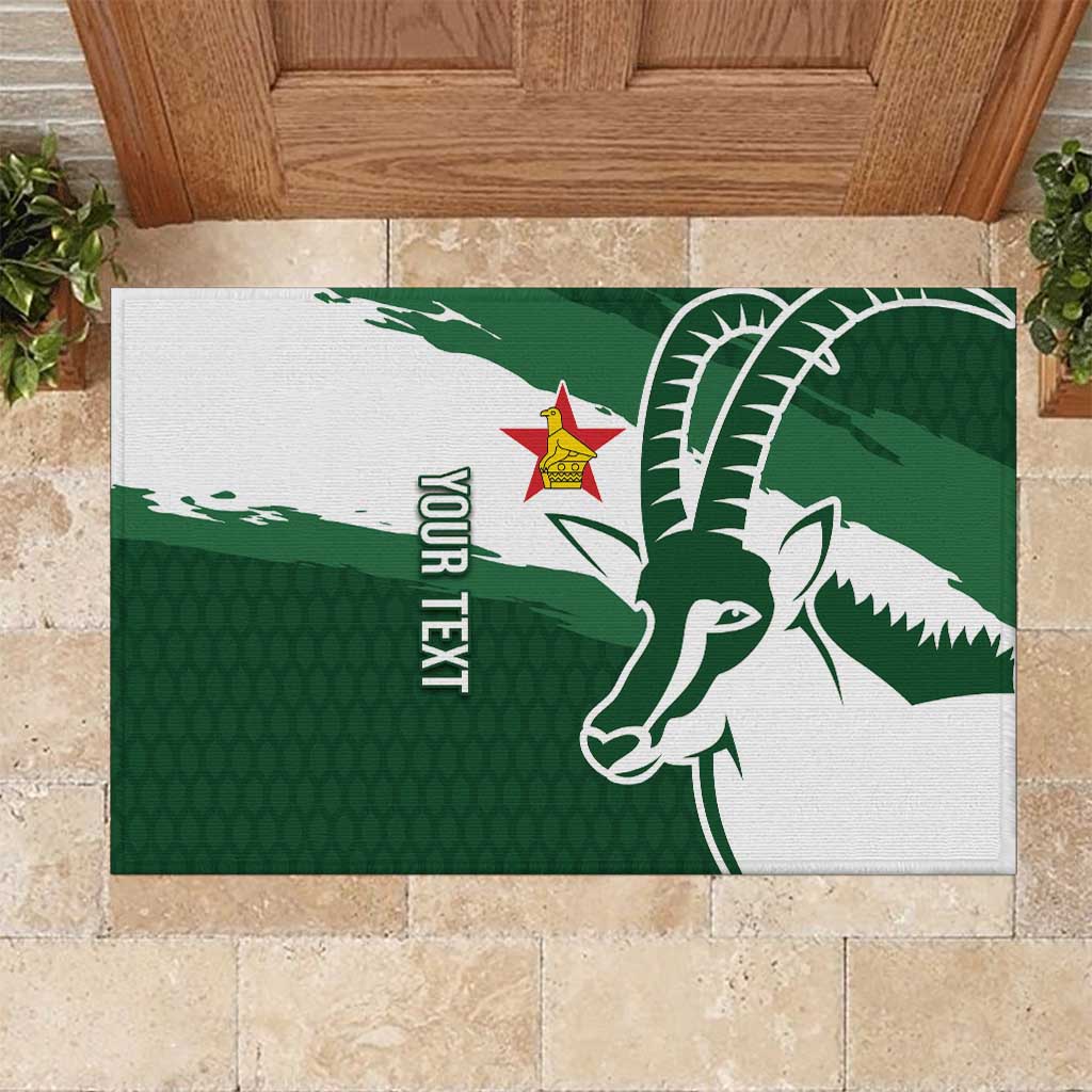 Zimbabwe Rugby Personalized Grunge Rubber Doormat GO Sables - Wonder Print Shop