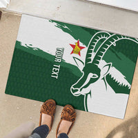 Zimbabwe Rugby Personalized Grunge Rubber Doormat GO Sables - Wonder Print Shop