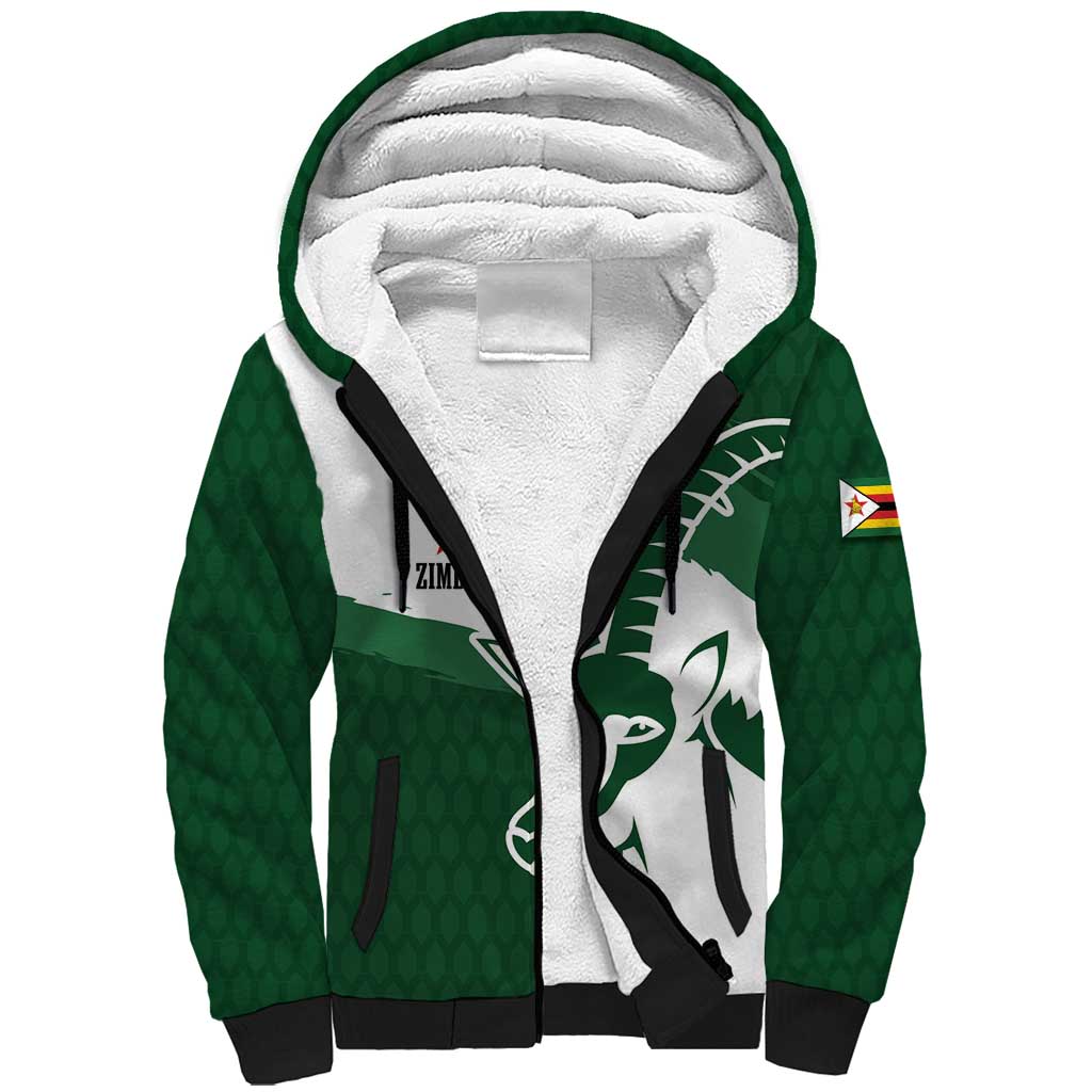 Zimbabwe Rugby Personalized Grunge Sherpa Hoodie GO Sables - Wonder Print Shop