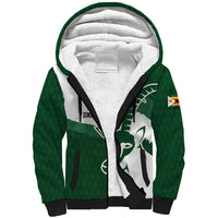 Zimbabwe Rugby Personalized Grunge Sherpa Hoodie GO Sables - Wonder Print Shop